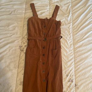 Knee-Length Corduroy Dress